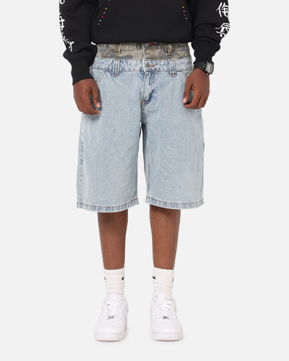 Ed Hardy Double Waist Camo Jorts Mid Blue Denim