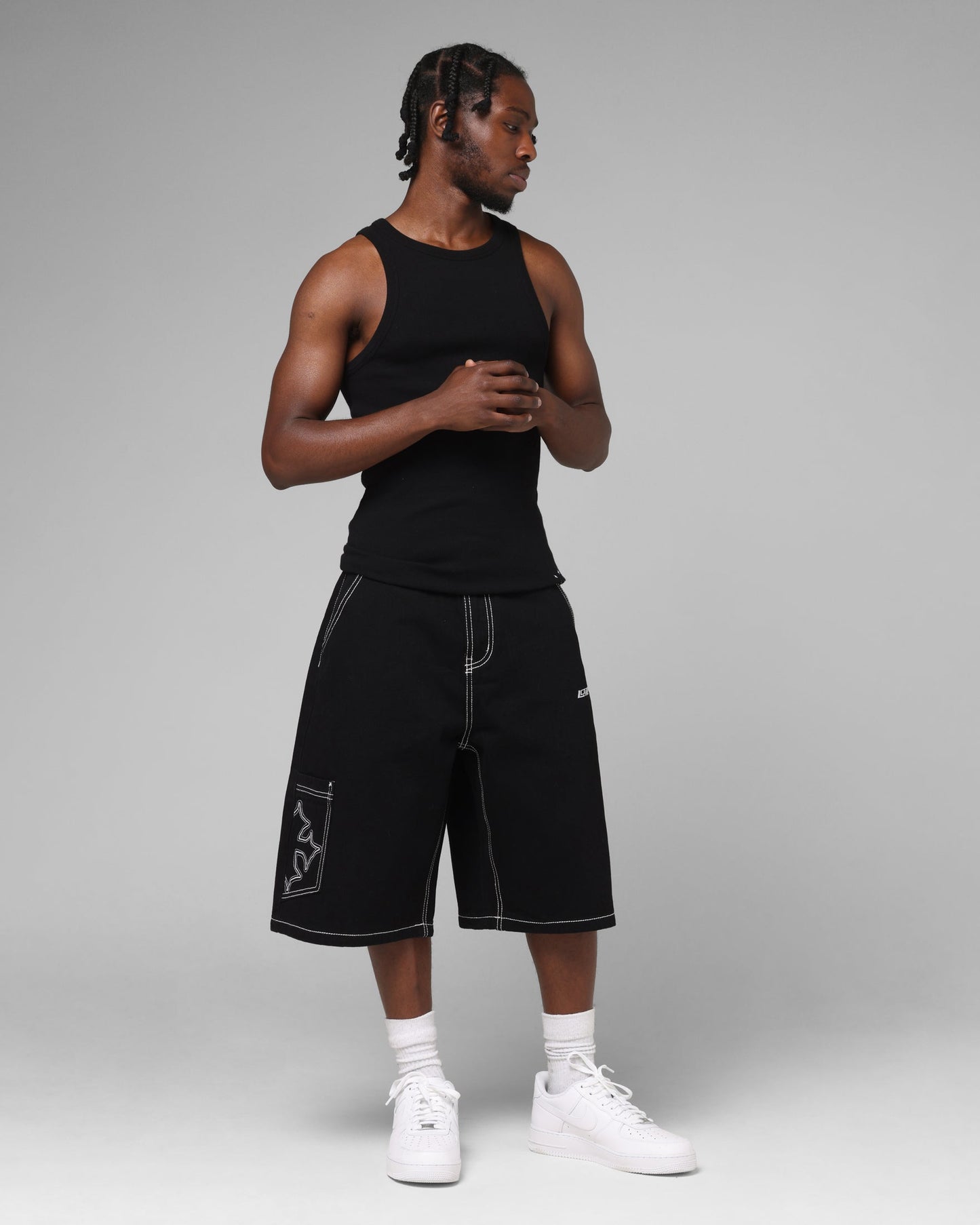 Loiter Biker Jorts Black