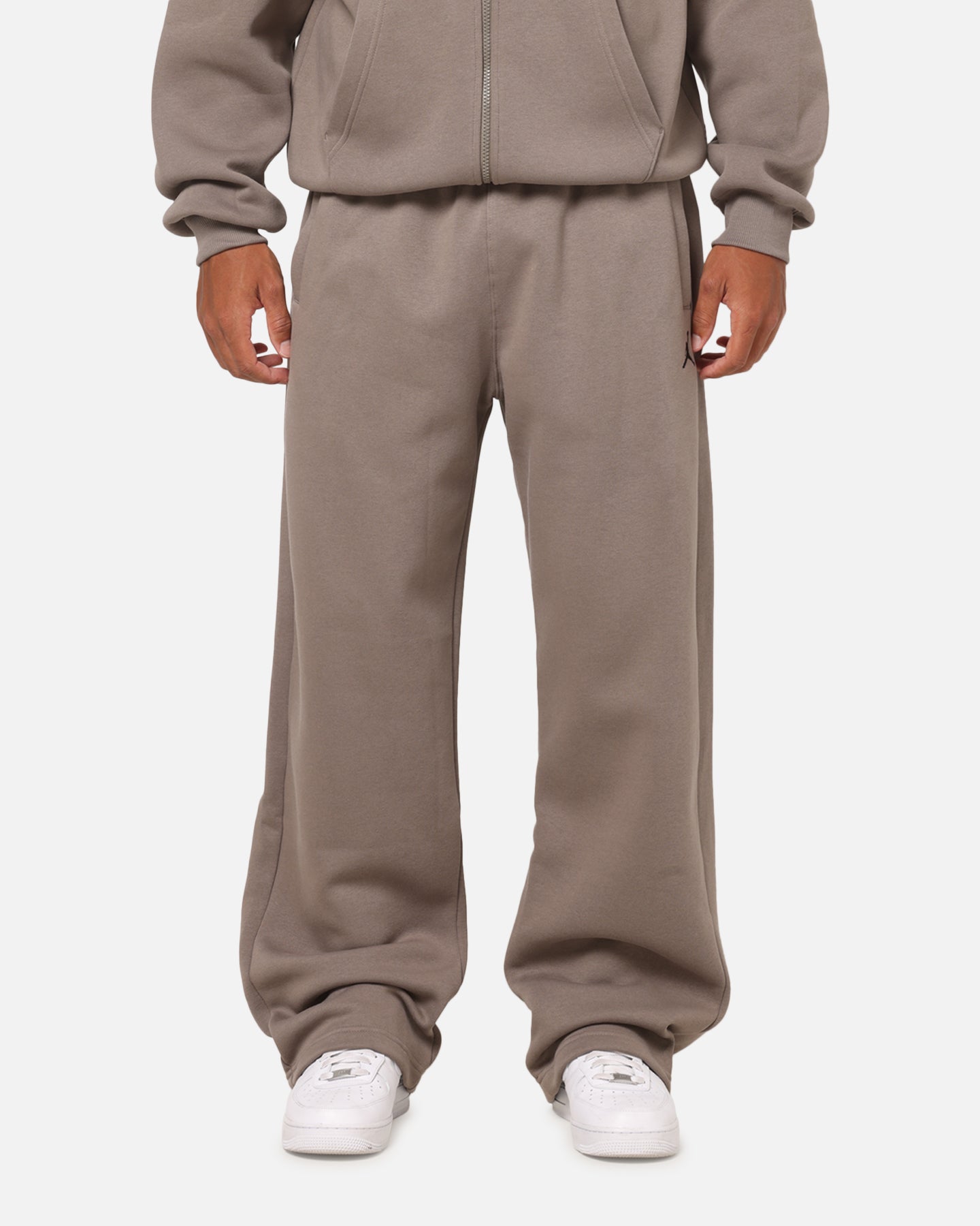 Jordan Jumpman Brooklyn Fleece Oversized Open-Hem Pants Olive Grey/Black