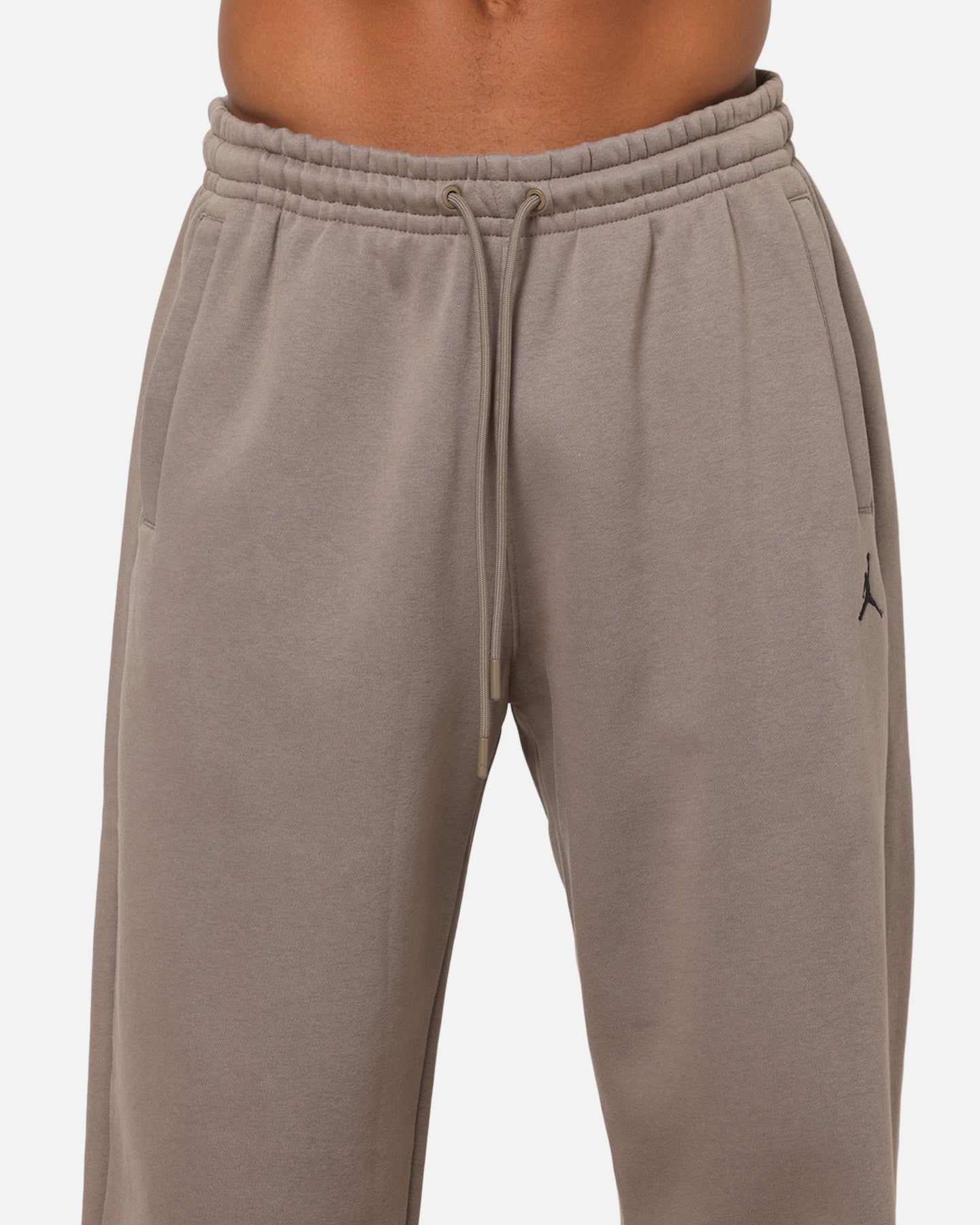 Jordan Jumpman Brooklyn Fleece Oversized Open-Hem Pants Olive Grey/Black